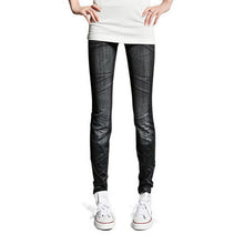 Fashion Women Skintight Abrasion Print Imitated Jeans