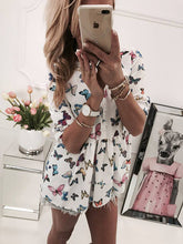 Butterfly Casual V neck women dresses