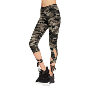 Grey High Waist Crisscross Tie Fitness Elastic Leggings