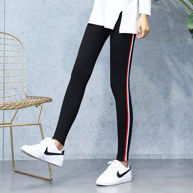 Side stripes Women Casual Legging