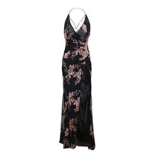 Backless high split maxi dress women