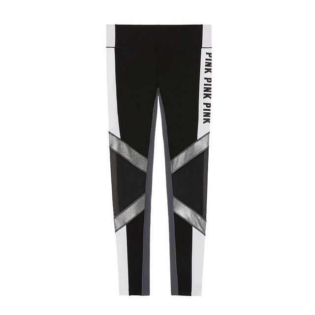 Love Pink Letter Print Workout Leggings