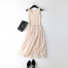 Patchwork Mesh Dress Spring Summer Women