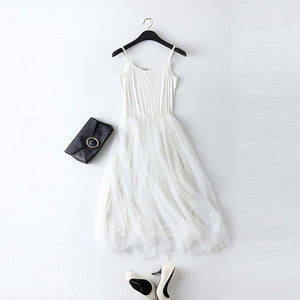 Patchwork Mesh Dress Spring Summer Women