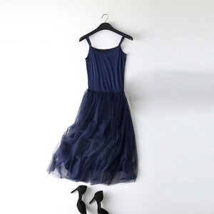 Patchwork Mesh Dress Spring Summer Women