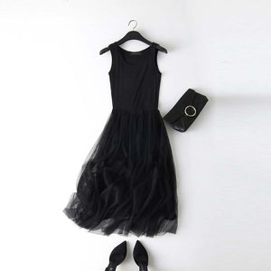 Patchwork Mesh Dress Spring Summer Women