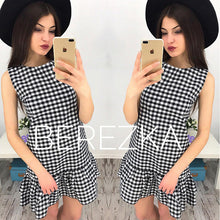 Women Plaid Ruffles Sexy Dress