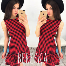 Women Plaid Ruffles Sexy Dress