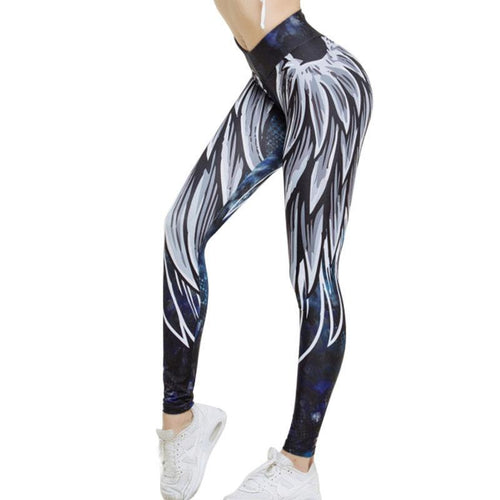 Angel Wing Leggings For Women Skinny High Waist Leggings