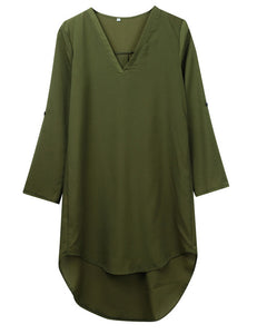 Dress Loose Waist Solid Shirt