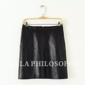 PU faux leather women