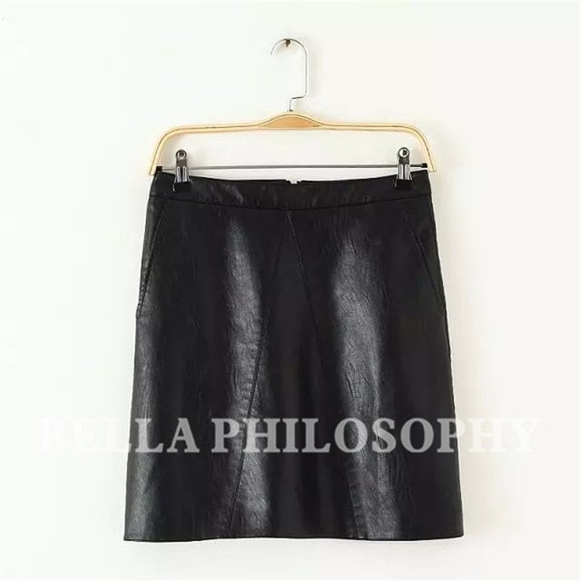 PU faux leather women