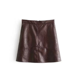 PU faux leather women