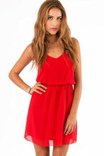 Chiffon Party Dress Women Casual V neck