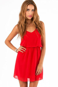 Chiffon Party Dress Women Casual V neck