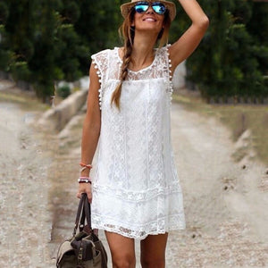 Short Dress Tassel Black White