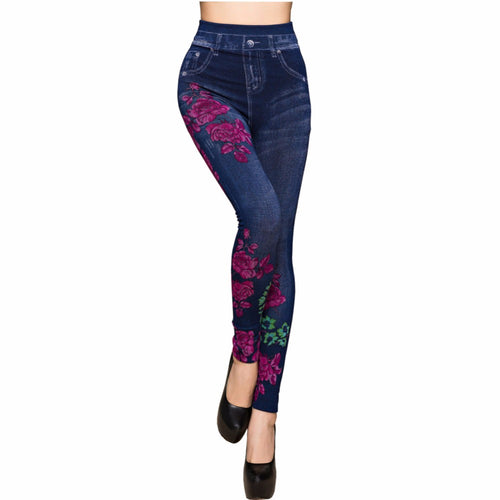 Faux Denim Jeans Leggings