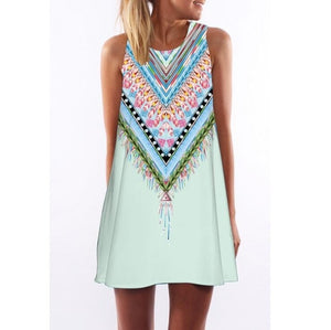 Beach Dress Floral Print Tunic Sleeveless