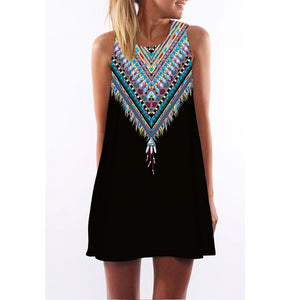 Beach Dress Floral Print Tunic Sleeveless