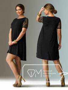 Plus Size Women Lace Dress Short