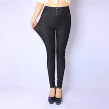High Waist Jeans Leggins With Buttons Jeggings