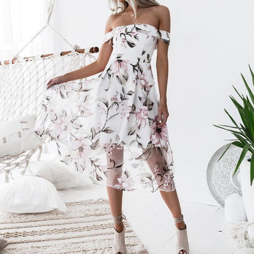 Short Sleeve Print Elegant Vintage