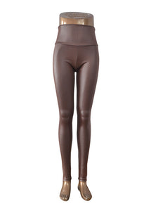 High Waist Leather Leggings For Women Skinny Leather Leggings
