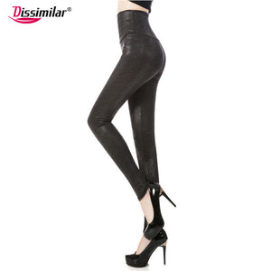 High Waist Leather Leggings For Women Skinny Leather Leggings