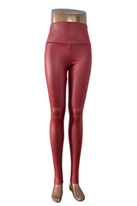 High Waist Leather Leggings For Women Skinny Leather Leggings