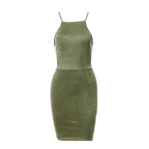 Lace Up Suede Dress Women