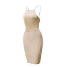 Lace Up Suede Dress Women