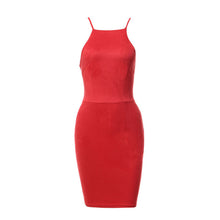 Lace Up Suede Dress Women