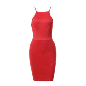 Lace Up Suede Dress Women