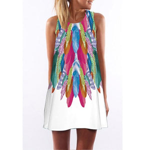 Beach Dress Floral Print Tunic Sleeveless