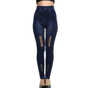 Faux Denim Jeans Leggings