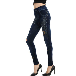 Faux Denim Jeans Leggings