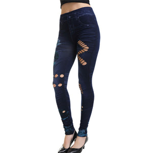 Faux Denim Jeans Leggings