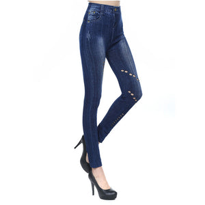 Faux Denim Jeans Leggings