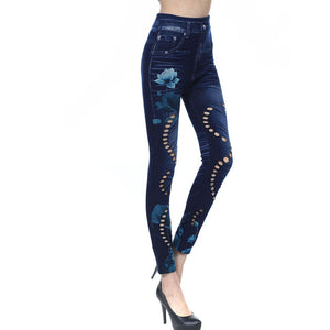 Faux Denim Jeans Leggings