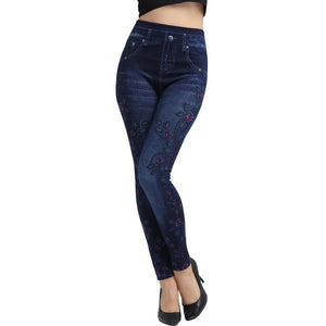 Faux Denim Jeans Leggings