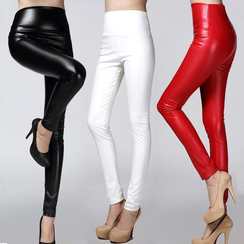 legging skinny PU leather pencil