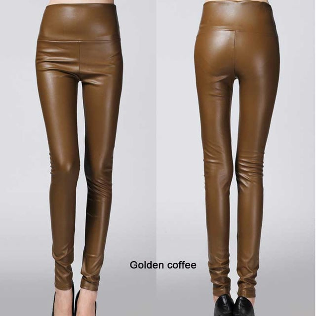 legging skinny PU leather pencil