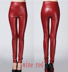 legging skinny PU leather pencil