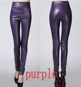 legging skinny PU leather pencil