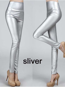 legging skinny PU leather pencil
