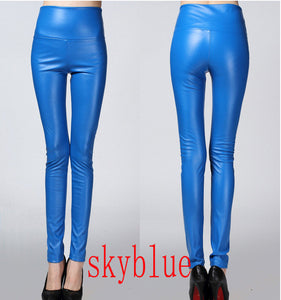 legging skinny PU leather pencil