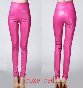 legging skinny PU leather pencil