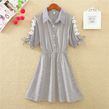 Blue Stripped Cotton Women Dresses