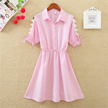 Blue Stripped Cotton Women Dresses
