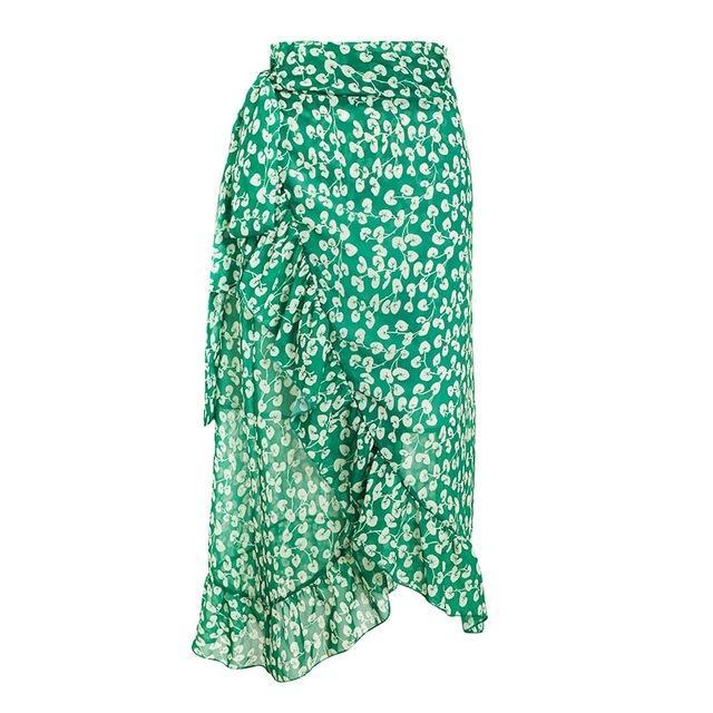 High waist streetwear long skirt femme